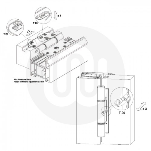 Maco Pro Door T80c 3d Adjustable Hinge For Timber And Composite Doors